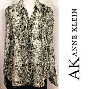 ANNE KLEIN Python Snakeskin Blouse